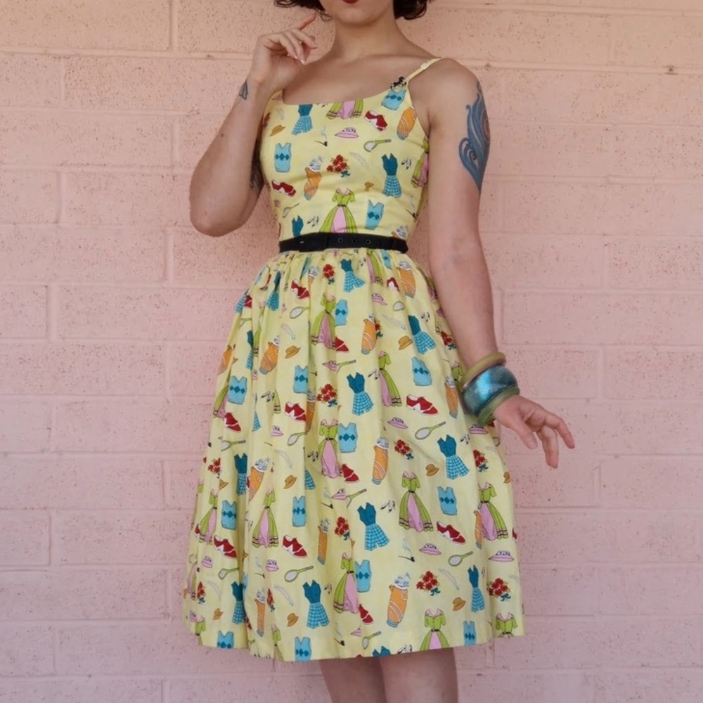 Custom 50s 60s Sun Dress with Golf Summer Print